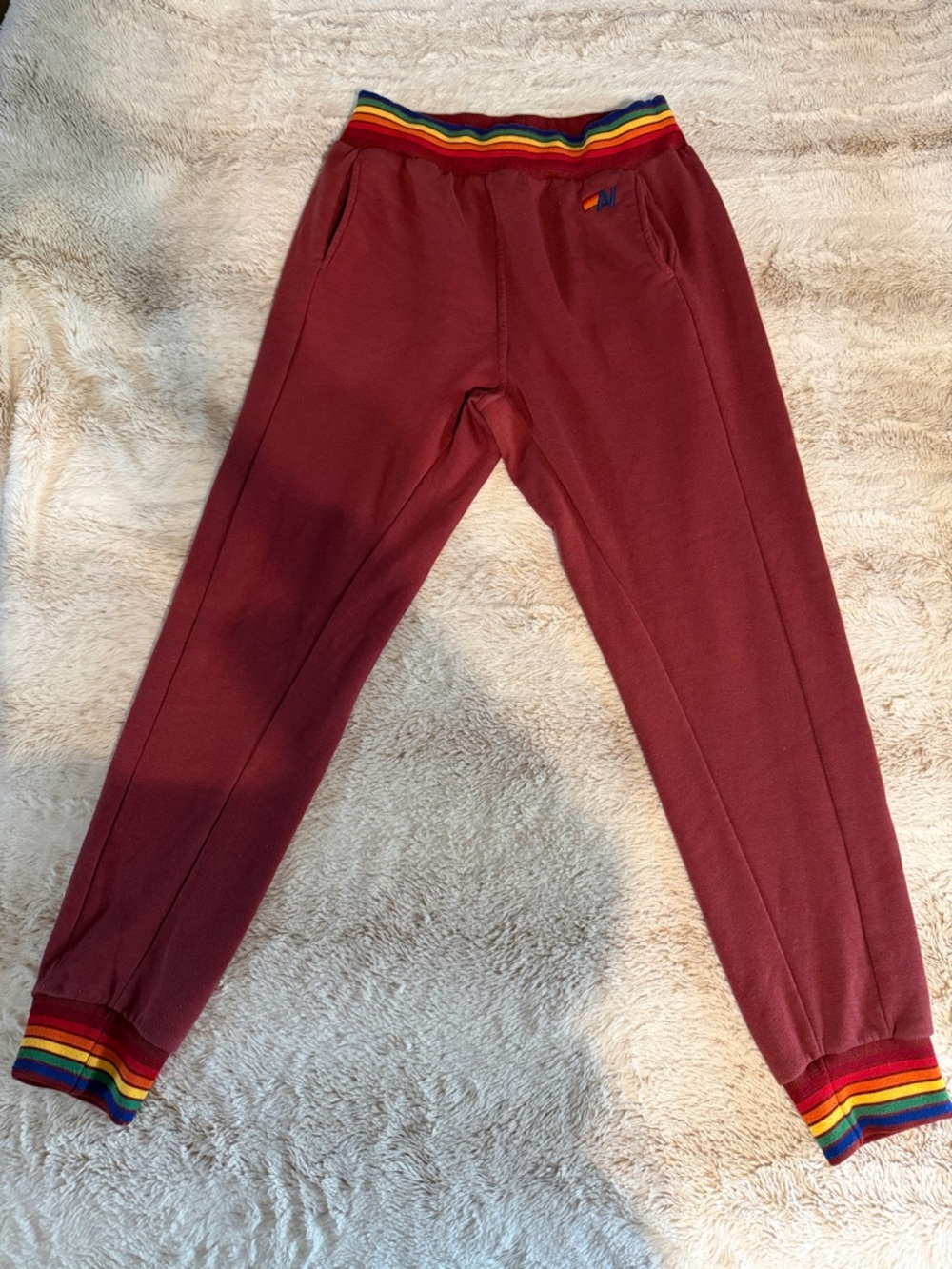RARE AVIATOR NATION RAINBOW cuffed sweatpants with pockets!